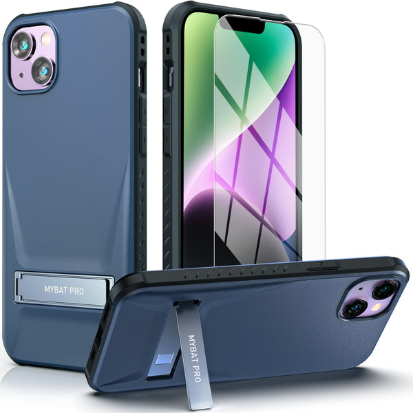 MyBat Pro Beyonder Series Case with Tempered Glass with Kickstand for Apple iPhone 14 Plus - Dark Blue - RIP14MCSAMBS002-2.jpg