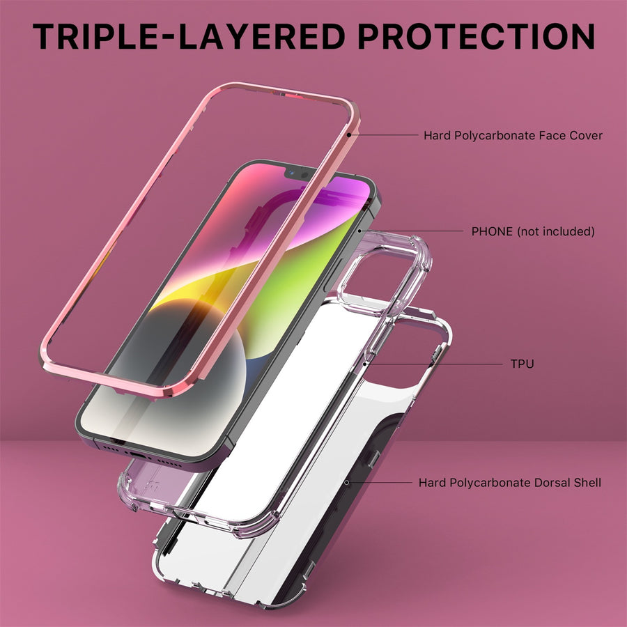 MyBat Pro TUFF Kleer Hybrid Case for Apple iPhone 14 Plus - Electroplated Rose Gold / Transparent Clear Mini Crystals & Glitter - RIP14MCSE4TD223-4.jpg