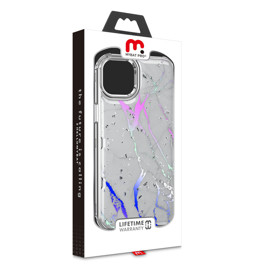 MyBat Pro TUFF Kleer Hybrid Case for Apple iPhone 14 Plus - White Marbling / Electroplating Silver - RIP14MCSE4TM201-10.jpg