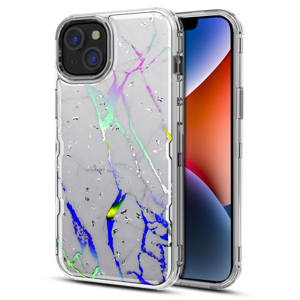 MyBat Pro TUFF Kleer Hybrid Case for Apple iPhone 14 Plus - White Marbling / Electroplating Silver - RIP14MCSE4TM201-2.jpg