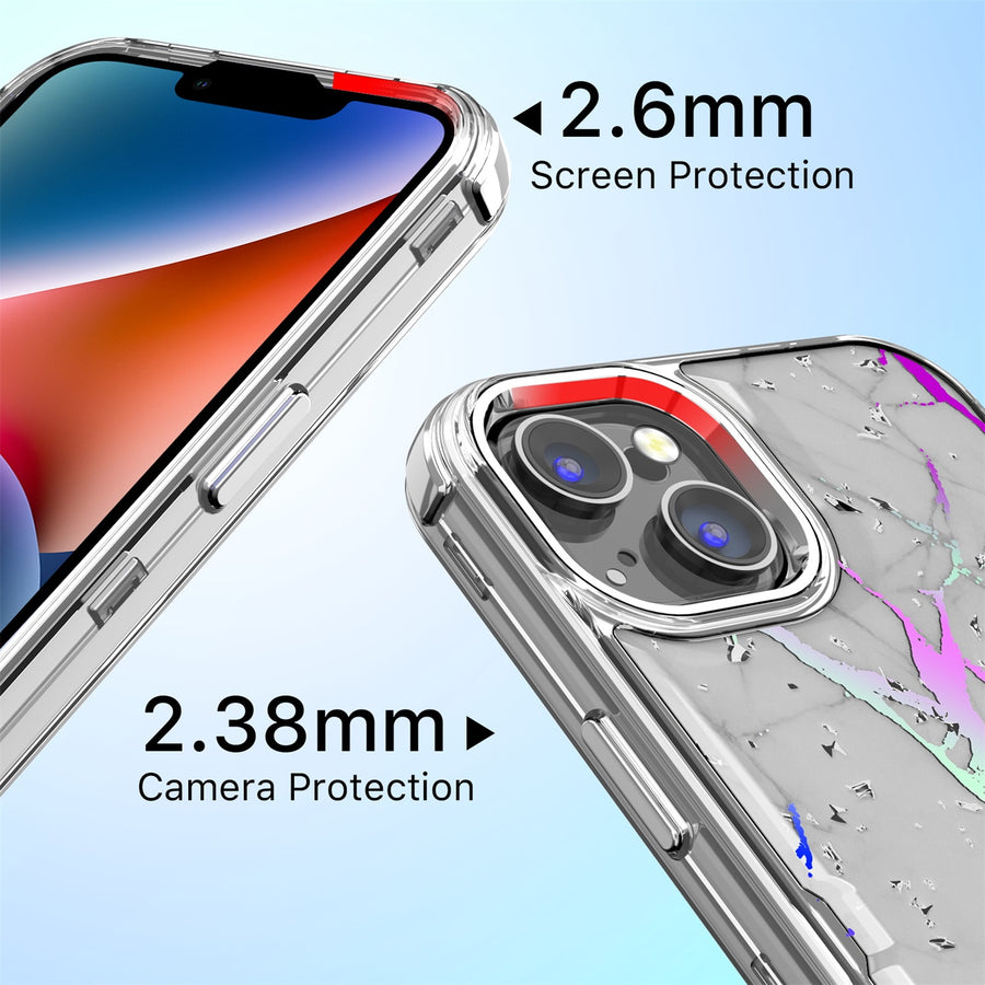 MyBat Pro TUFF Kleer Hybrid Case for Apple iPhone 14 Plus - White Marbling / Electroplating Silver - RIP14MCSE4TM201-8.jpg