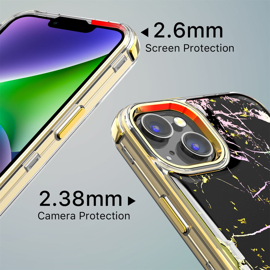 MyBat Pro TUFF Kleer Hybrid Case for Apple iPhone 14 Plus - Black Marbling / Electroplating Gold - RIP14MCSE4TM204-8.jpg