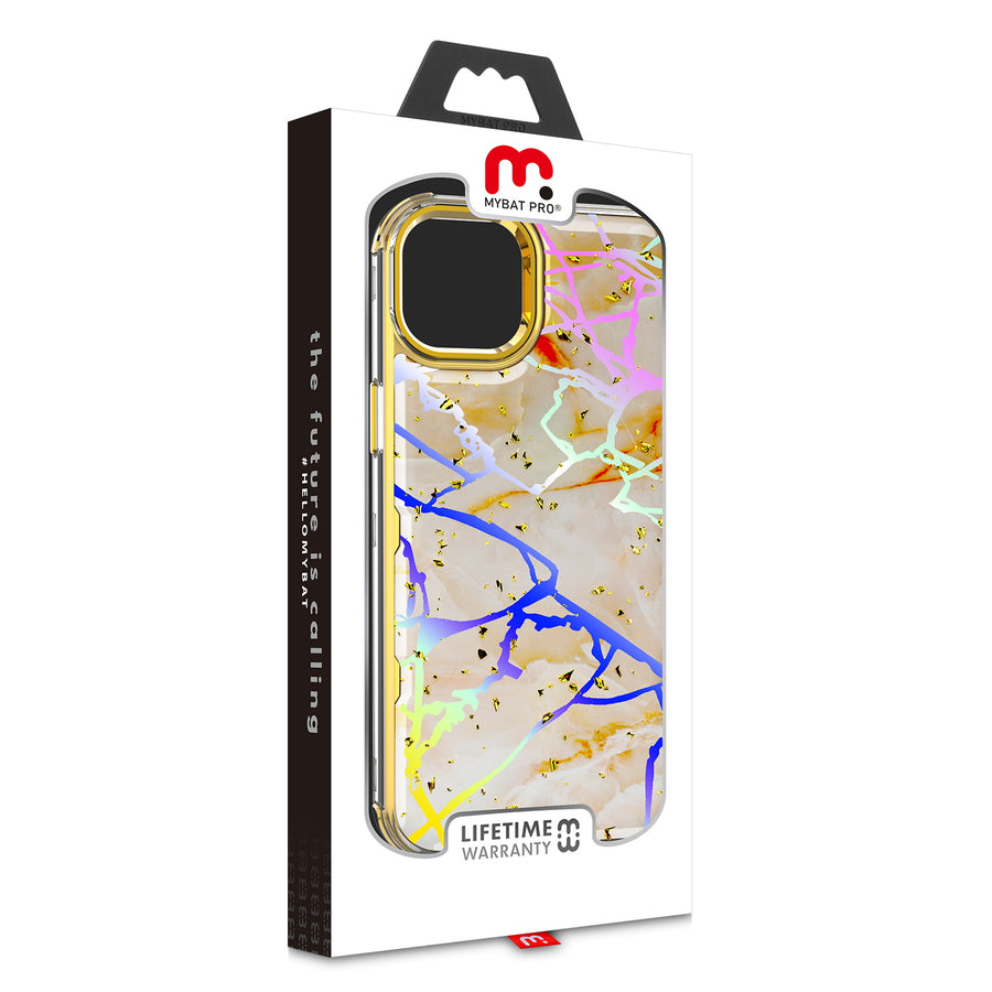 MyBat Pro TUFF Kleer Hybrid Case for Apple iPhone 14 Plus - Pale Yellow Marbling / Electroplating Gold - RIP14MCSE4TM206-10.jpg