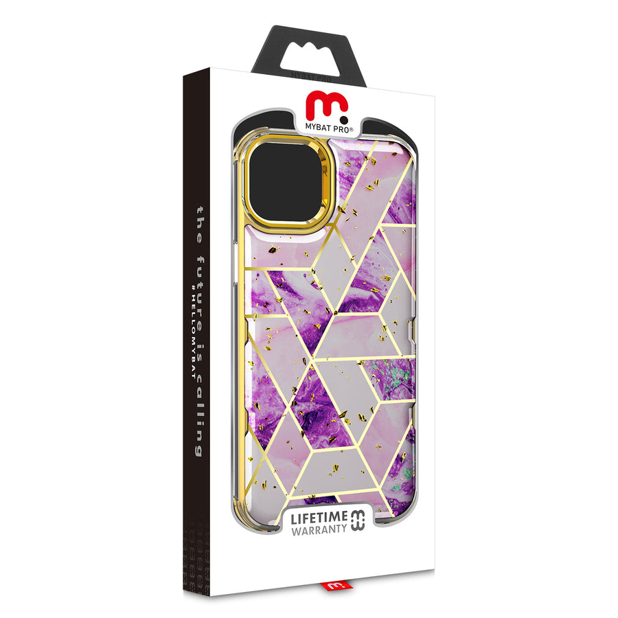 MyBat Pro TUFF Kleer Hybrid Case for Apple iPhone 14 Plus - Electroplated Purple Marble / Electroplating Gold - RIP14MCSE4TM252-10.jpg