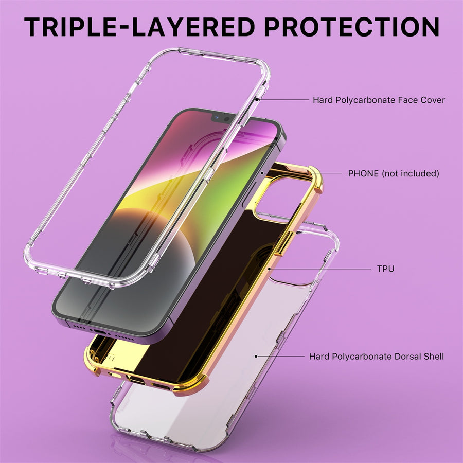 MyBat Pro TUFF Kleer Hybrid Case for Apple iPhone 14 Plus - Electroplated Purple Marble / Electroplating Gold - RIP14MCSE4TM252-4.jpg