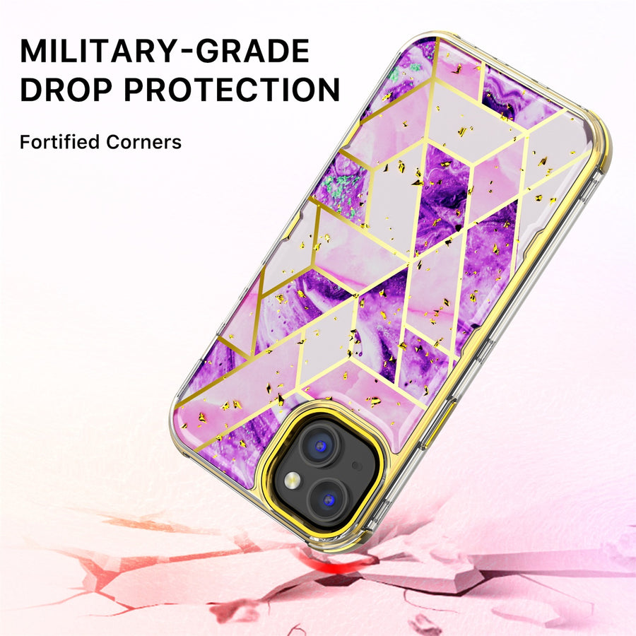 MyBat Pro TUFF Kleer Hybrid Case for Apple iPhone 14 Plus - Electroplated Purple Marble / Electroplating Gold - RIP14MCSE4TM252-5.jpg