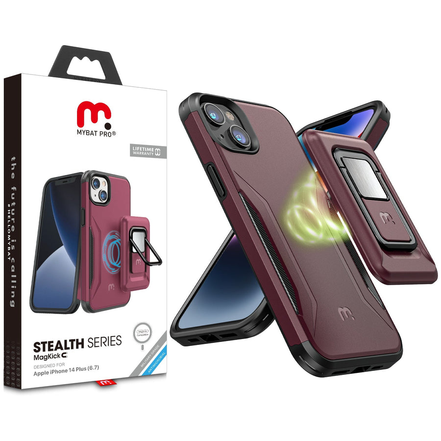 MyBat Pro Antimicrobial Stealth Series MagKick for Apple iPhone 14 Plus - Plum / Black