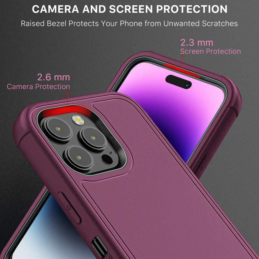 MyBat Pro Maverick Series Case w/ Holster and Tempered Glass for Apple iPhone 14 Pro - Plum - RIP14PCS3NXS003-5.jpg