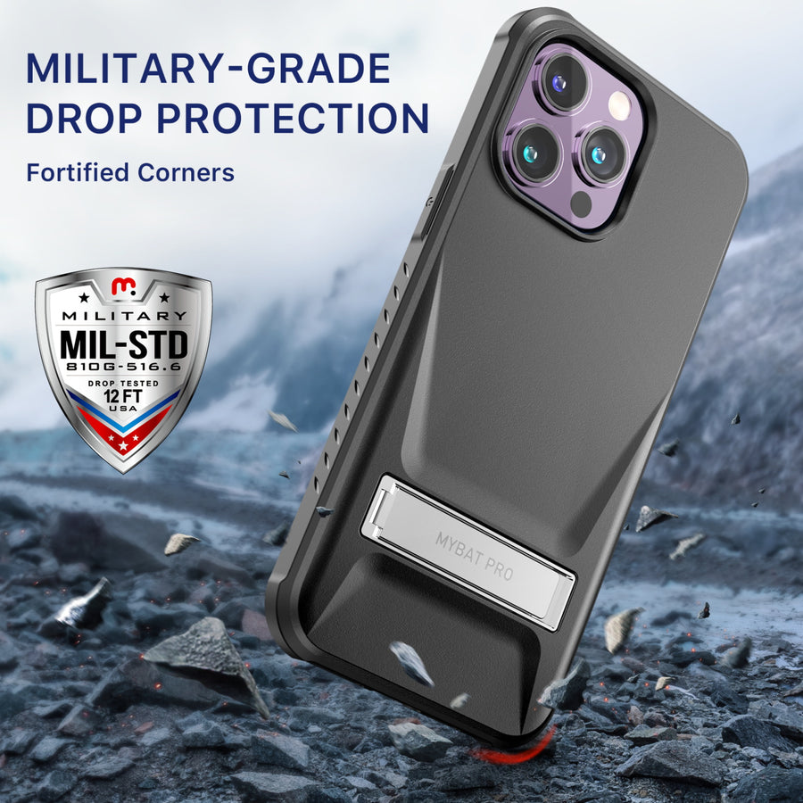MyBat Pro Beyonder Series Case with Tempered Glass with Kickstand for Apple iPhone 14 Pro - Black - RIP14PCSAMBS001-6.jpg