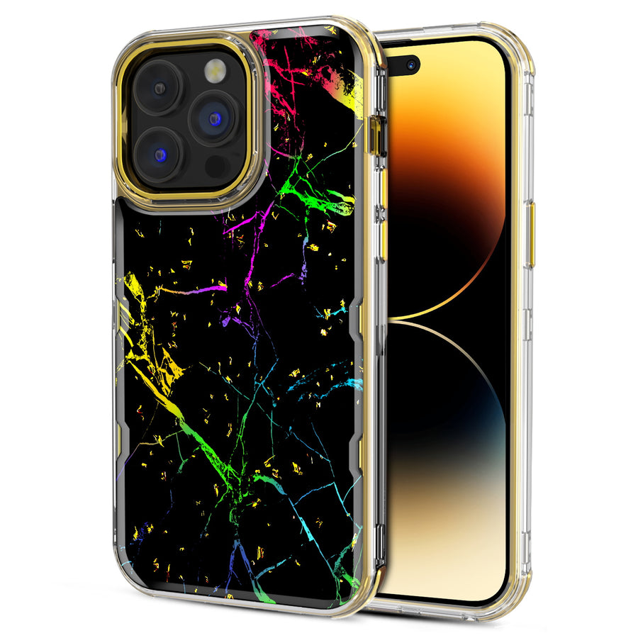 MyBat Pro TUFF Kleer Hybrid Case for Apple iPhone 14 Pro - Black Marbling / Electroplating Gold - RIP14PCSE4TM204-2.jpg