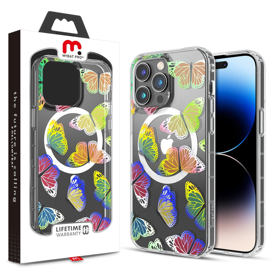MyBat Pro Mood Series MagSafe Case for Apple iPhone 14 Pro - Neon Butterflies