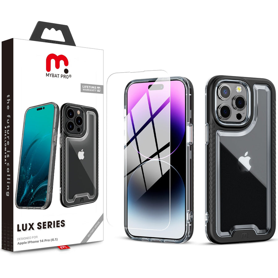 MyBat Pro Lux Series Case with Tempered Glass for Apple iPhone 14 Pro - Black