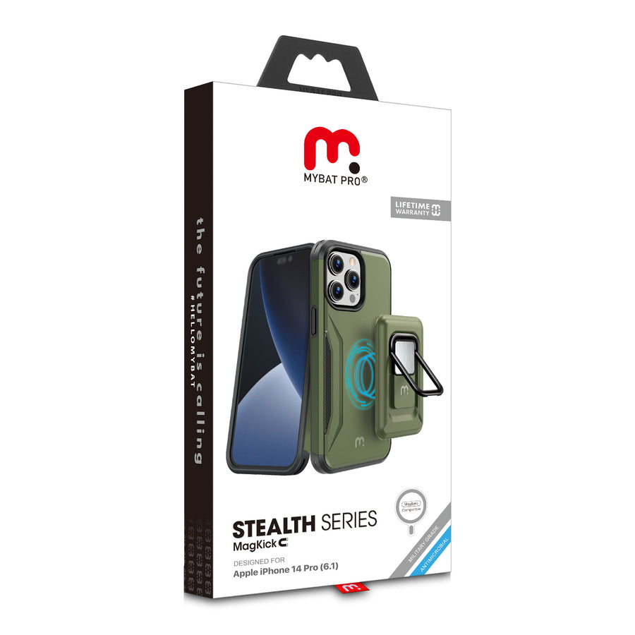 MyBat Pro Antimicrobial Stealth Series MagKick for Apple iPhone 14 Pro - Army Green / Black - RIP14PCSSMKS004-9.jpg