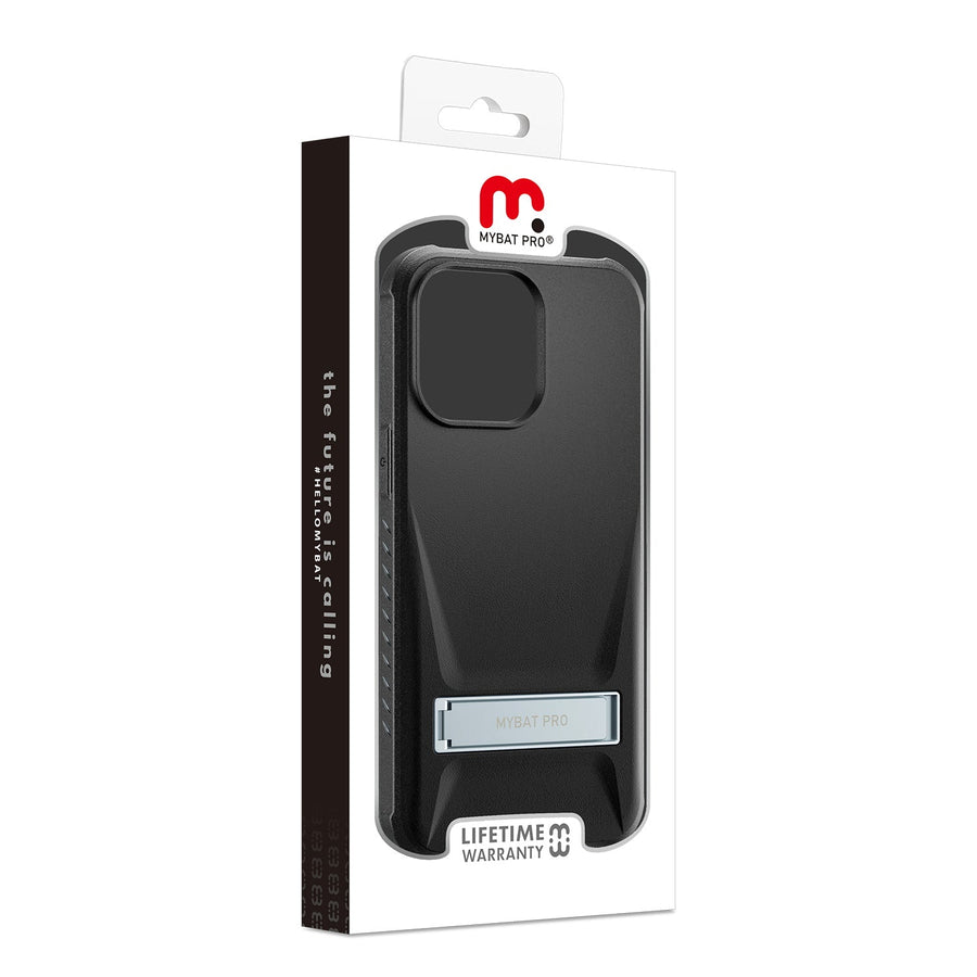MyBat Pro Beyonder Series Case with Tempered Glass with Kickstand for Apple iPhone 14 Pro Max - Black