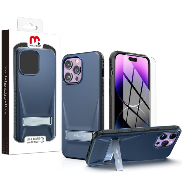 MyBat Pro Beyonder Series Case with Tempered Glass with Kickstand for Apple iPhone 14 Pro Max - Dark Blue - RIP14PMCSAMBS002-1.jpg