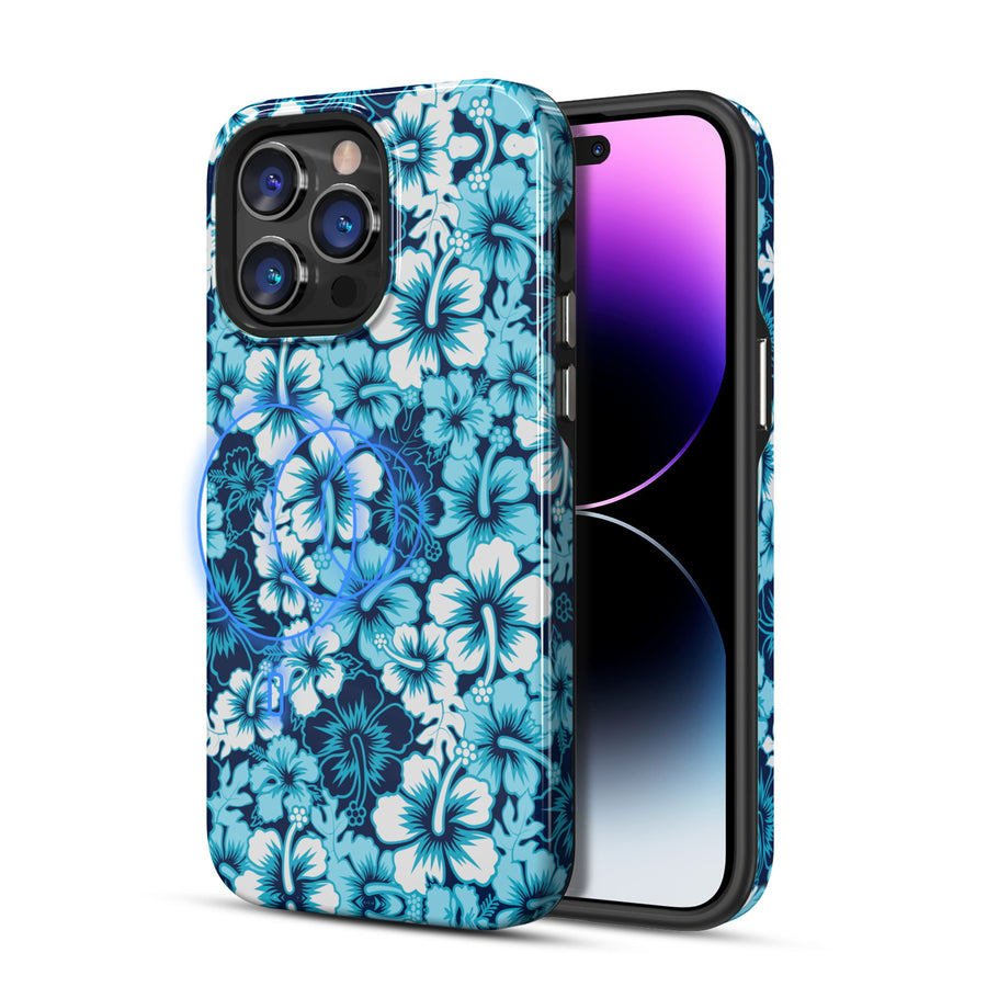 MyBat Pro Fuse Series MagSafe Case for Apple iPhone 14 Pro Max - Blue Hibiscus - RIP14PMCSD5MM012-2.jpg