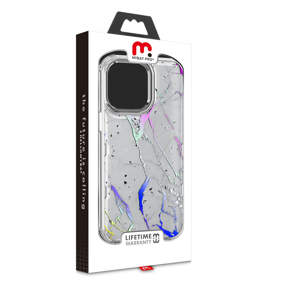 MyBat Pro TUFF Kleer Hybrid Case for Apple iPhone 14 Pro Max - White Marbling / Electroplating Silver - RIP14PMCSE4TM201-10.jpg