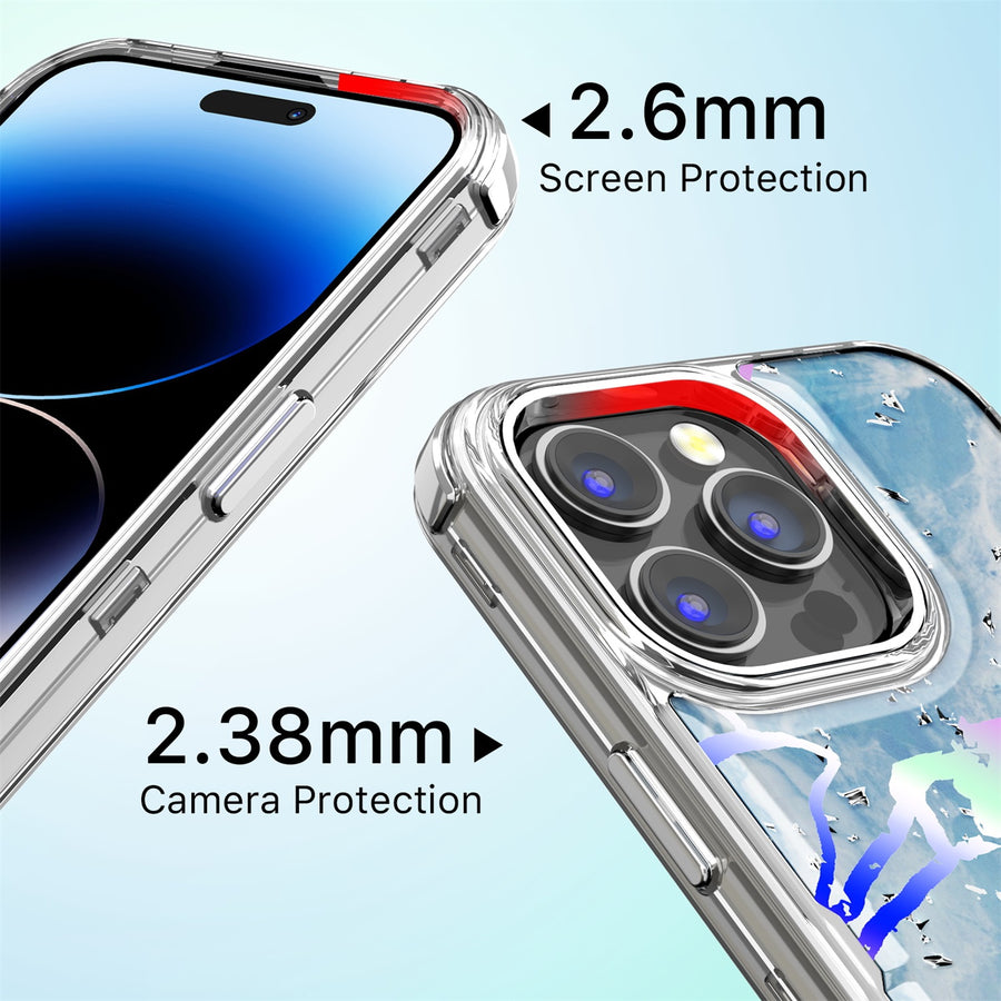 MyBat Pro TUFF Kleer Hybrid Case for Apple iPhone 14 Pro Max - Blue Marbling / Electroplating Silver - RIP14PMCSE4TM203-8.jpg