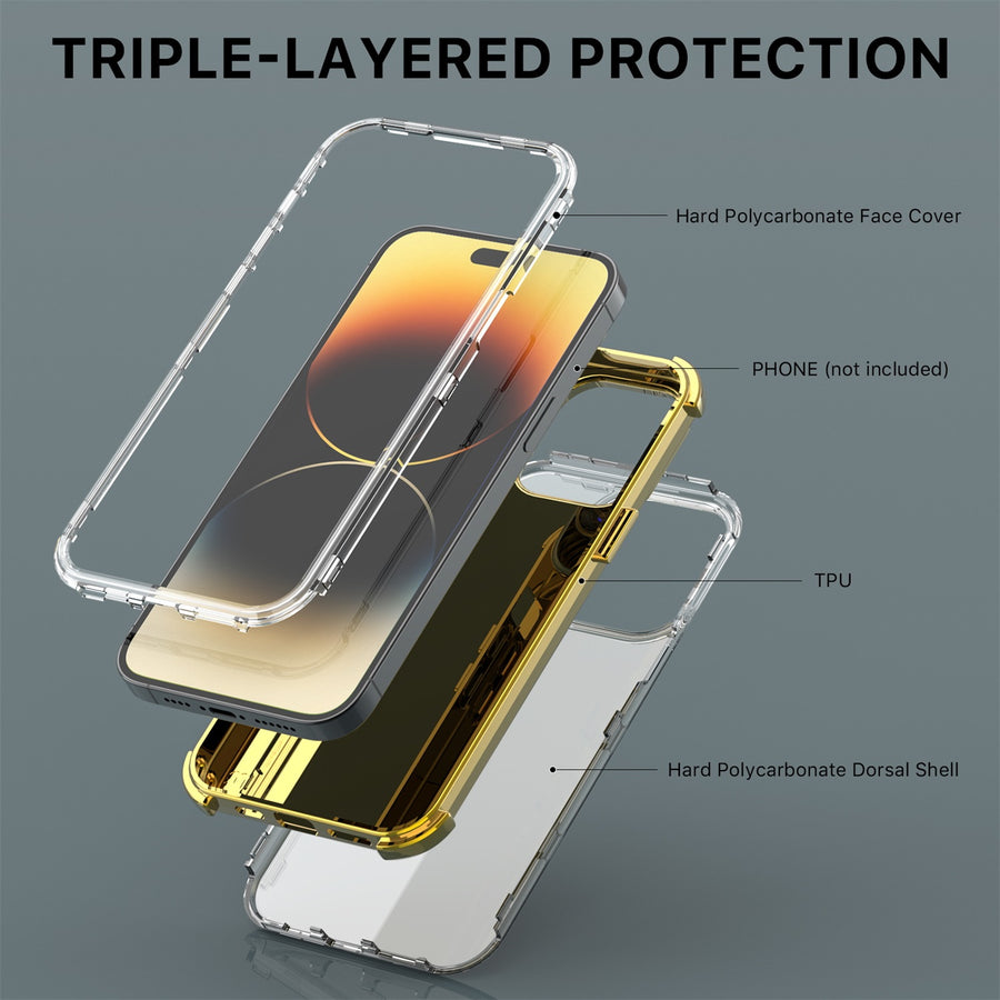 MyBat Pro TUFF Kleer Hybrid Case for Apple iPhone 14 Pro Max - Black Marbling / Electroplating Gold - RIP14PMCSE4TM204-4.jpg