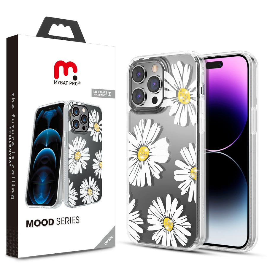 MyBat Pro Mood Series Case (with Diamonds) for Apple iPhone 14 Pro Max - Happy