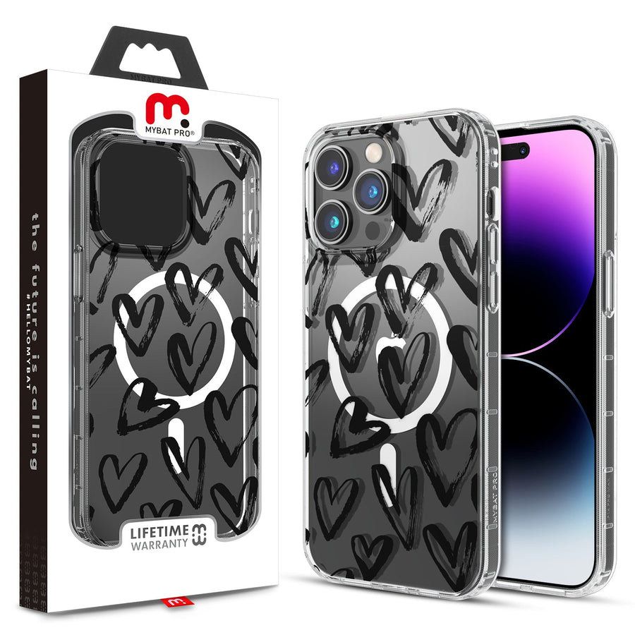 MyBat Pro Mood Series MagSafe Case for Apple iPhone 14 Pro Max - Black Hearts