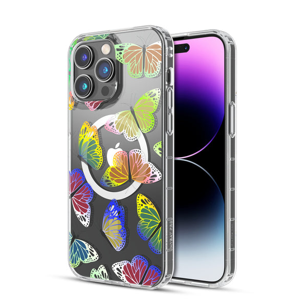 MyBat Pro Mood Series MagSafe Case for Apple iPhone 14 Pro Max - Neon Butterflies - RIP14PMCSFSSM508-2.jpg