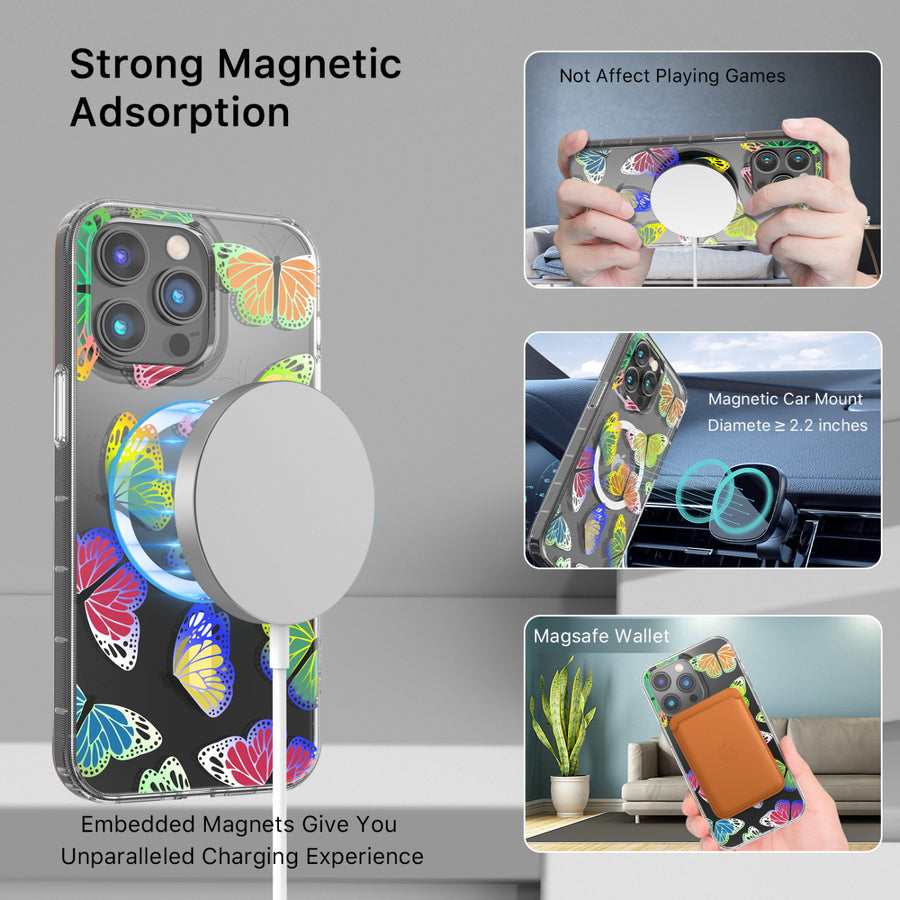 MyBat Pro Mood Series MagSafe Case for Apple iPhone 14 Pro Max - Neon Butterflies - RIP14PMCSFSSM508-5.jpg