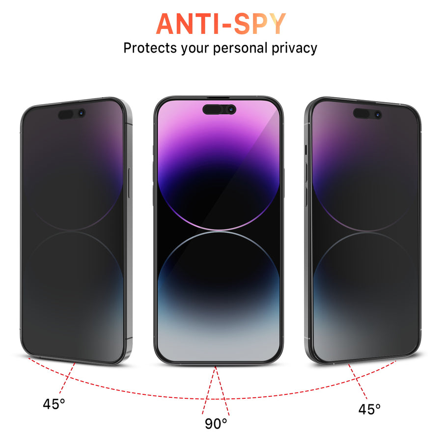 MyBat Pro Privacy Full Coverage Tempered Glass Screen Protector for Apple iPhone 14 Pro Max - Black - RIP14PMSCF111-5.jpg