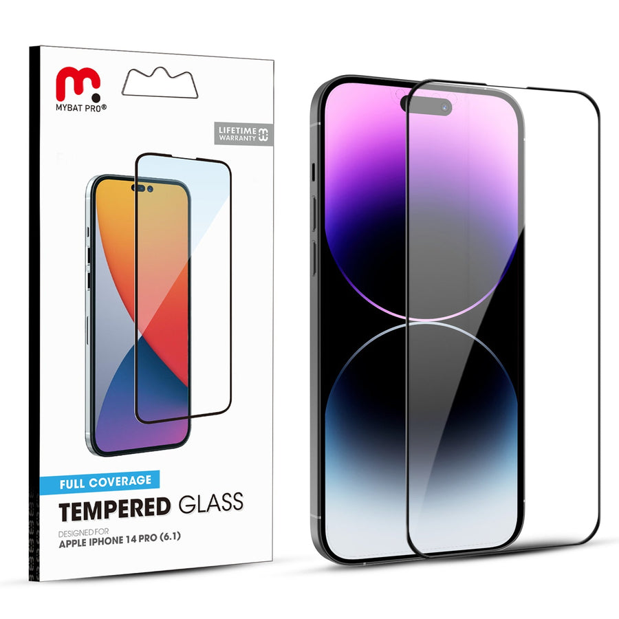 MyBat Pro Full Coverage Tempered Glass Screen Protector for Apple iPhone 14 Pro - Black