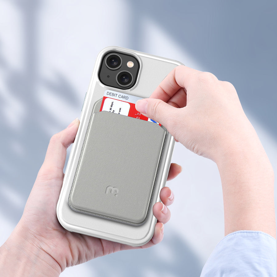 MyBat Pro Fuse Series Case Bundle + MagStash Wallet Folio for Apple iPhone 15 - White / Gray - RIP15CSD5MS108-CH413-8.jpg