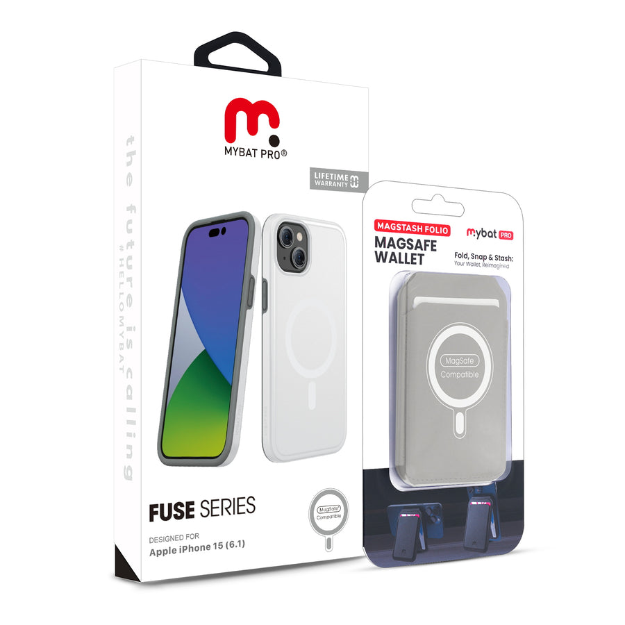 MyBat Pro Fuse Series Case Bundle + MagStash Wallet Folio for Apple iPhone 15 - White / Gray - RIP15CSD5MS108-CH413-9.jpg