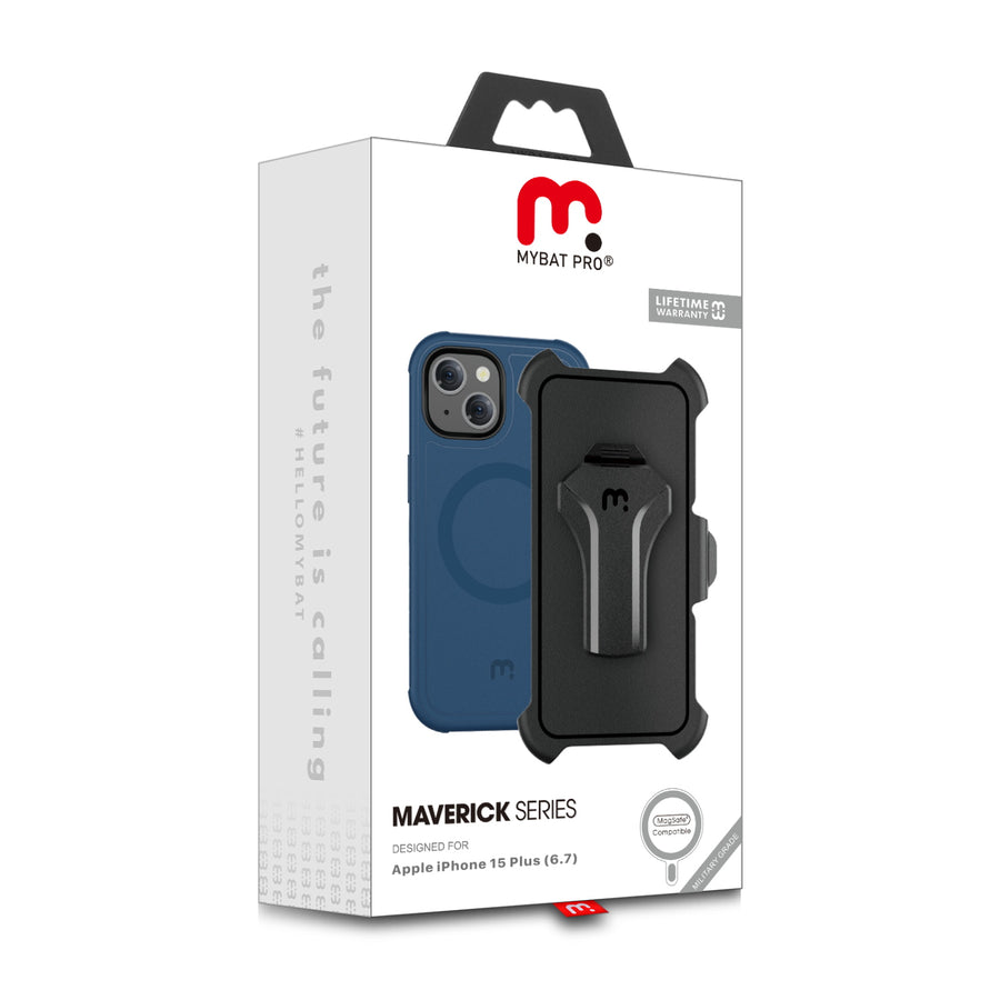 MyBat Pro Maverick Series MagSafe Case w/ Holster and Tempered Glass for Apple iPhone 15 Plus - Blue - RIP15MCS3NXMS002-10.JPG