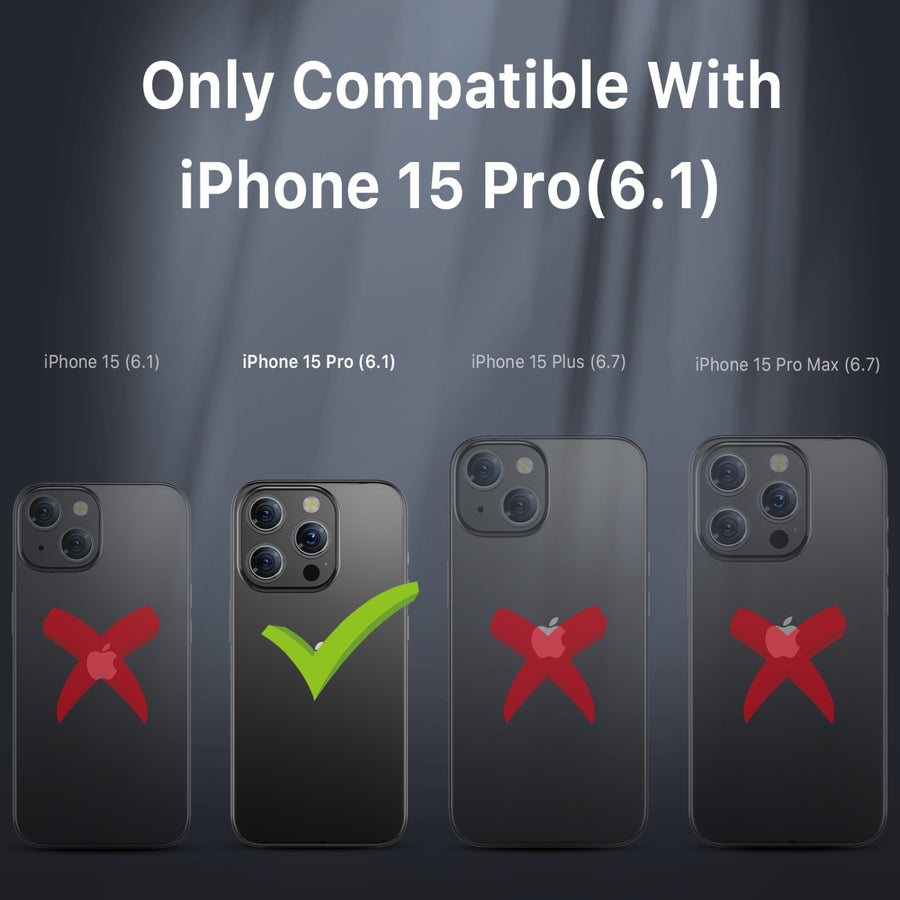 MyBat Pro Maverick Series MagSafe Case w/ Holster and Tempered Glass for Apple iPhone 15 Pro - Grey - RIP15PCS3NXMS005-3.jpg