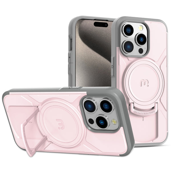 MyBat Pro Stealth Series w/ MagSafe Case for Apple iPhone 15 Pro - Pink / Grey - RIP15PCSSTSMS206-2.jpg