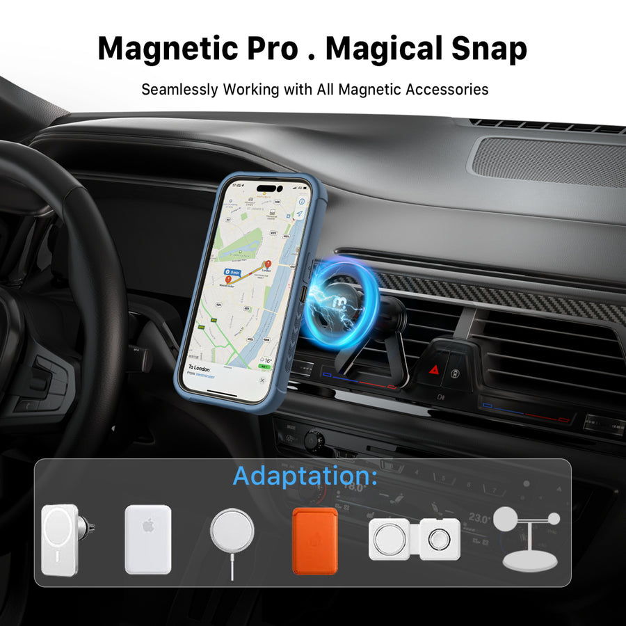 MyBat Pro Maverick Series MagSafe Case w/ Holster and Tempered Glass for Apple iPhone 15 Pro Max - Blue - RIP15PMCS3NXMS002-3.JPG