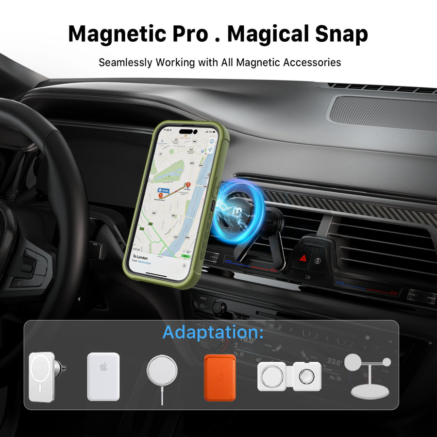 MyBat Pro Maverick Series MagSafe Case w/ Holster and Tempered Glass for Apple iPhone 15 Pro Max - Army Green - RIP15PMCS3NXMS004-4.jpg