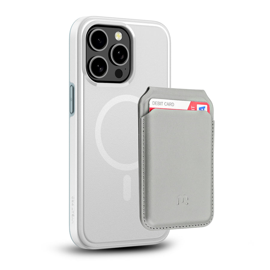 MyBat Pro Fuse Series Case Bundle + MagStash Wallet Folio for Apple iPhone 15 Pro Max - White / Gray - RIP15PMCSD5MS108-CH413-2.jpg