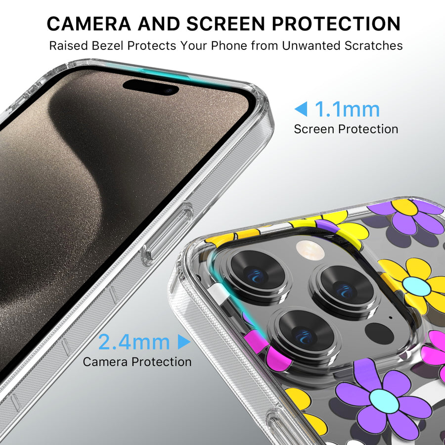 MyBat Pro Mood Series MagSafe Case for Apple iPhone 15 Pro Max - Multi Color Daisy - RIP15PMCSFSSM511-4.jpg