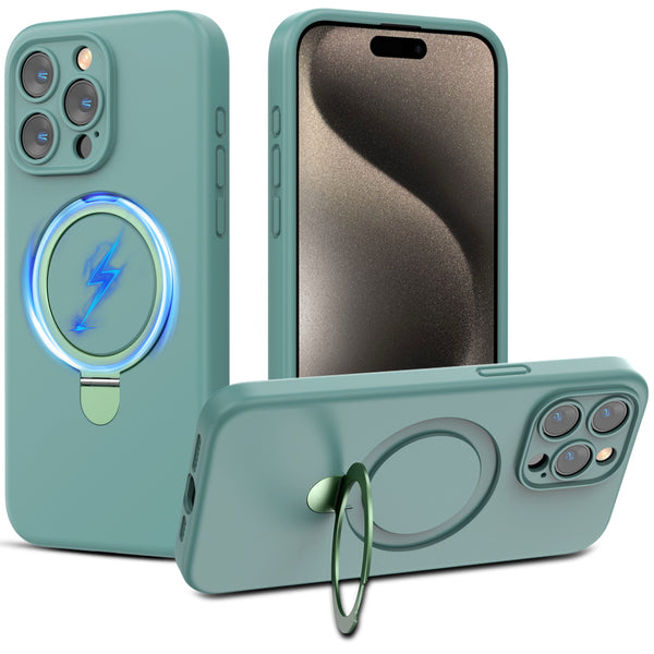 MyBat Pro SleekFit Series w/ MagSafe Case for Apple iPhone 15 Pro Max - Green - RIP15PMCSLSM504-1.JPG