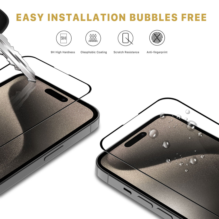 MyBat Pro LightArmor Tempered Glass Screen Protector for Apple iPhone 15 Pro Max - Black - RIP15PMSCF121-8.jpg