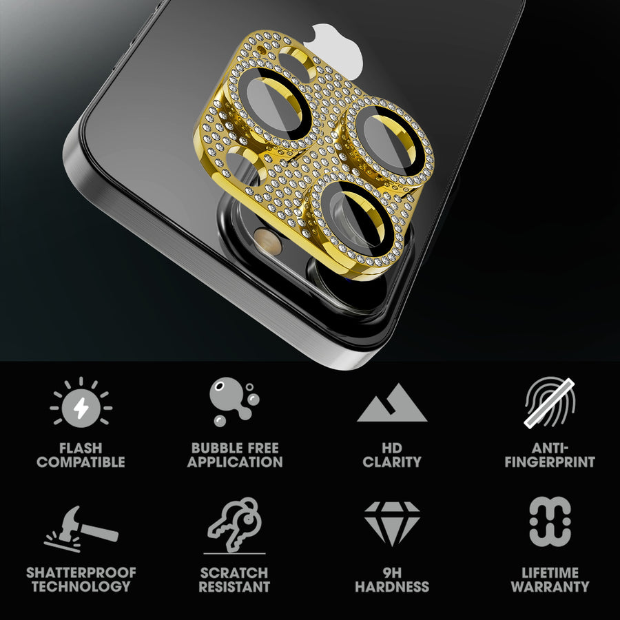 MyBat Pro Tempered Glass GlamShot Lens Protector for Apple iPhone 15 Pro Max / 15 Pro - Gold - RIP15PMSCLED262-4.jpg