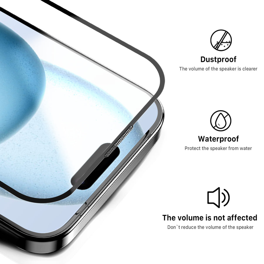 MyBat Pro QuickGuard Tempered Glass Screen Protector w/ Installation Tray for Apple iPhone 15 - Black - RIP15SCF131-4.jpg