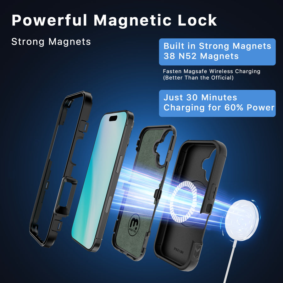 MyBat Pro Maverick Series MagSafe Case w/ Holster and Tempered Glass for Apple iPhone 16 - Black - RIP16CS3NXMS001-4.jpg