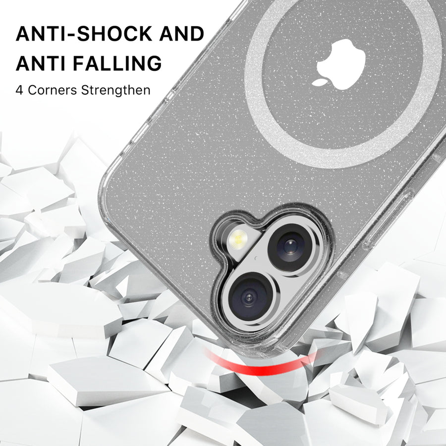 MyBat Pro Savvy Series MagSafe Case for Apple iPhone 16 - Clear Glitter - RIP16CSFSST302-3.jpg