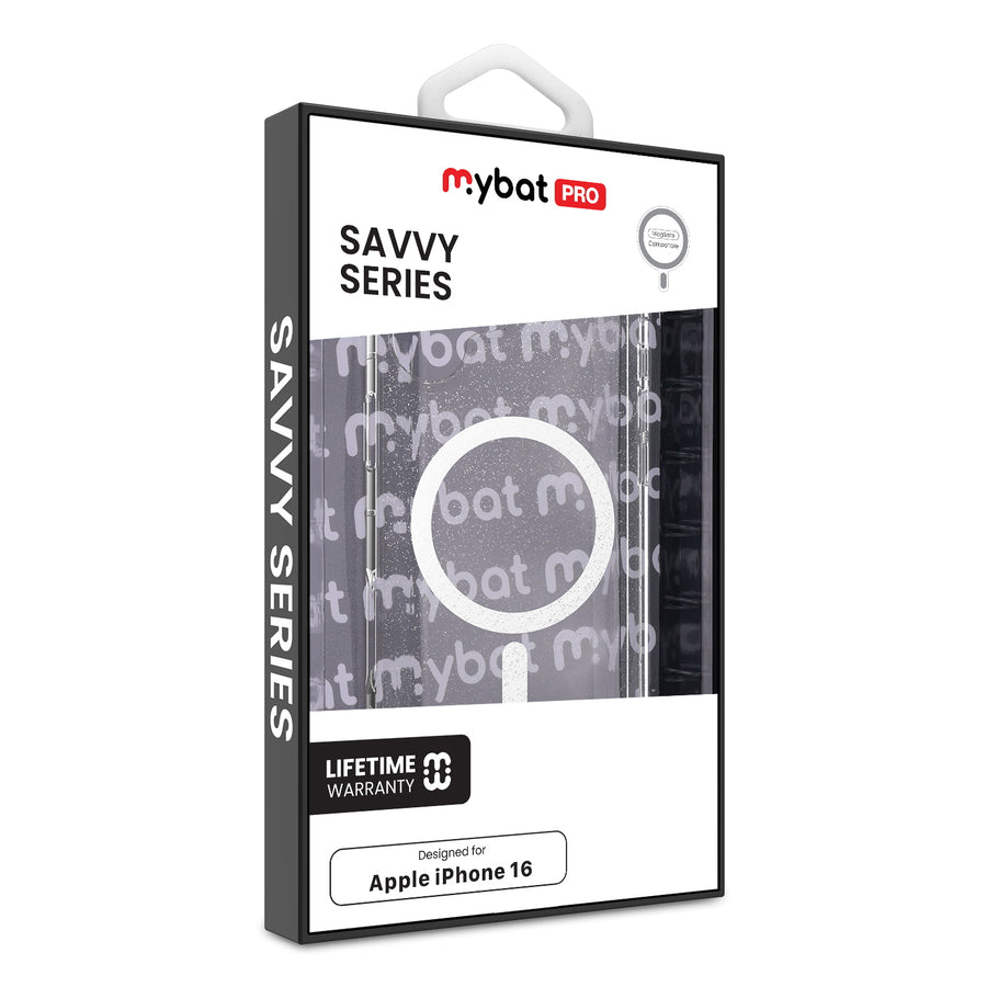 MyBat Pro Savvy Series MagSafe Case for Apple iPhone 16 - Clear Glitter - RIP16CSFSST302-8.jpg