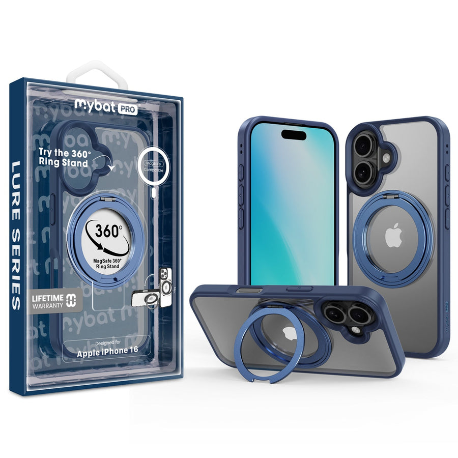 MyBat Pro Lure Series 360° Ring Stand MagSafe Case for Apple iPhone 16 - Blue