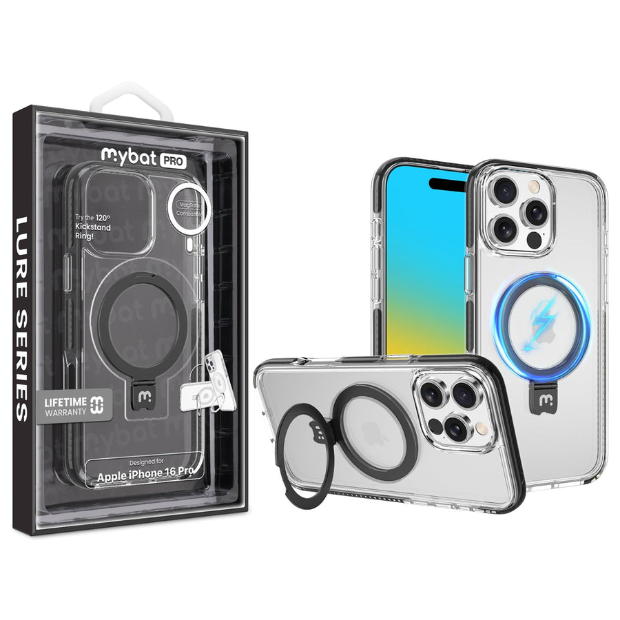 MyBat Pro Lure Series Case w/ MagSafe Kickstand Ring for Apple iPhone 16 Pro - Black