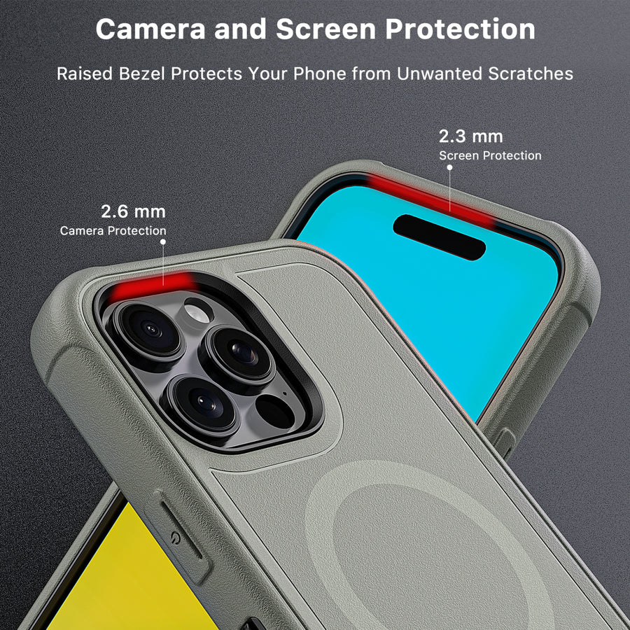 MyBat Pro Maverick Series MagSafe Case w/ Holster and Tempered Glass for Apple iPhone 16 Pro Max - Grey - RIP16PMCS3NXMS005-6.jpg