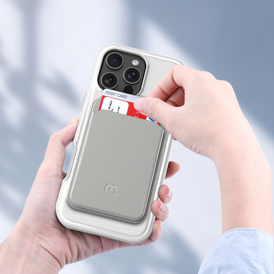 MyBat Pro Fuse Series Case Bundle + MagStash Wallet Folio for Apple iPhone 16 Pro Max - White / Gray - RIP16PMCSD5MS108-CH413-8.jpg