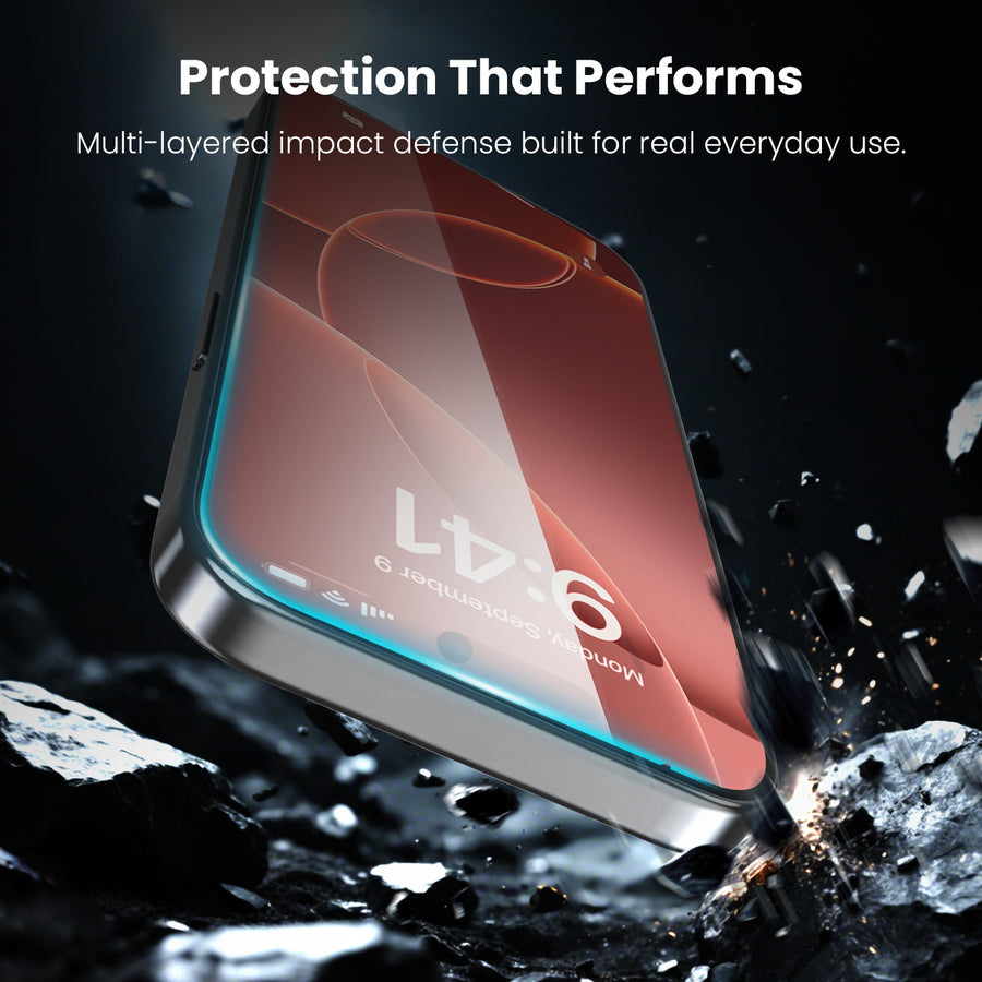 MyBat Pro SkinBarrier Red Light Converting Tempered Glass Screen Protector for Apple iPhone 16/iPhone 15 / 14 Pro - Black - RIP16SCF161-10.jpg